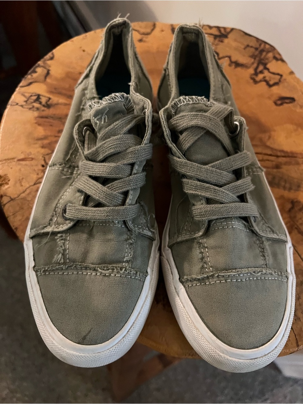 Blowfish Olive Green Low-Top Canvas Sneakers